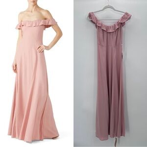 Reformation Blush Crepe Verbena Maxi Gown Dress Size 2P 2 Petite NEW
